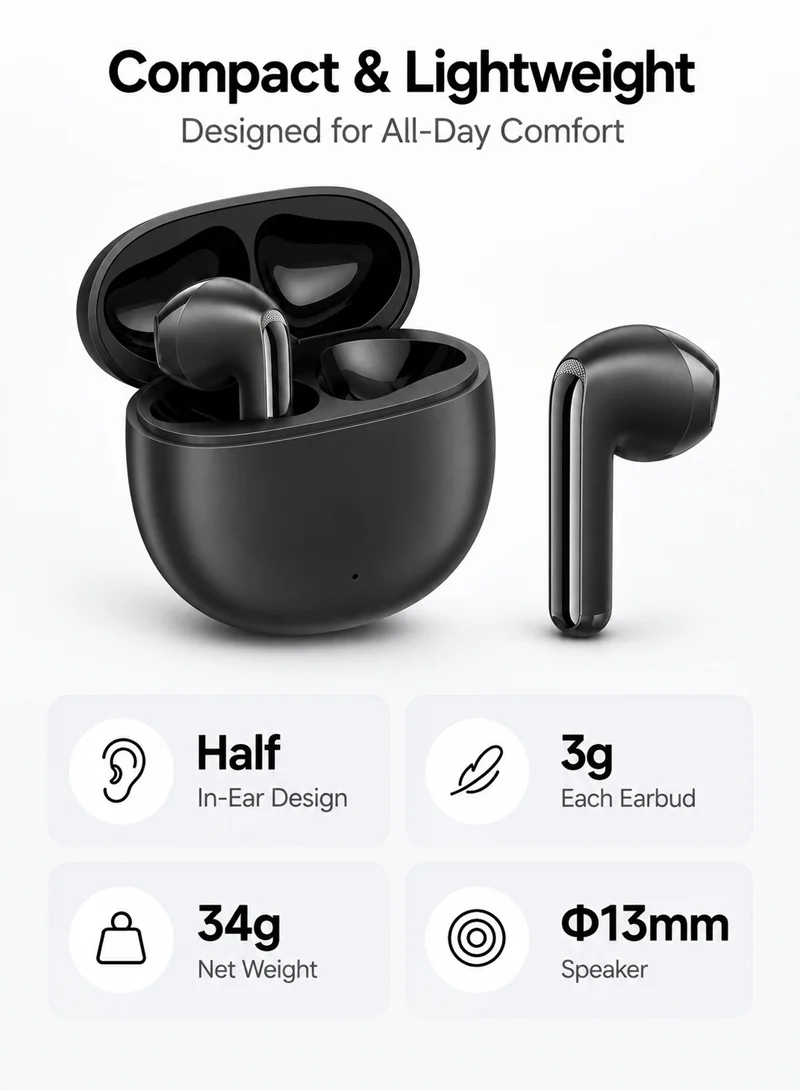 400mAh Funpods Series True Wireless Earphones with AI Translation - Black — photo 2