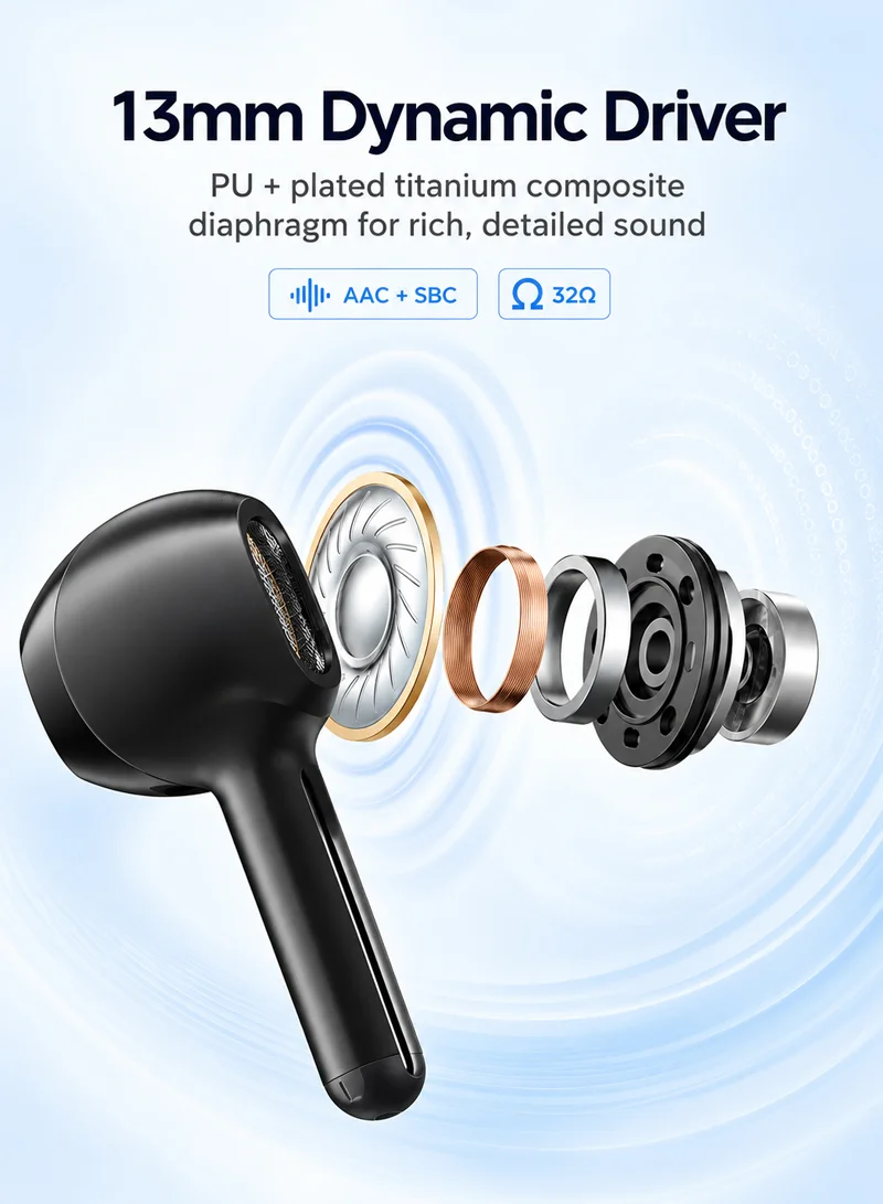 400mAh Funpods Series True Wireless Earphones with AI Translation - Black β photo 3