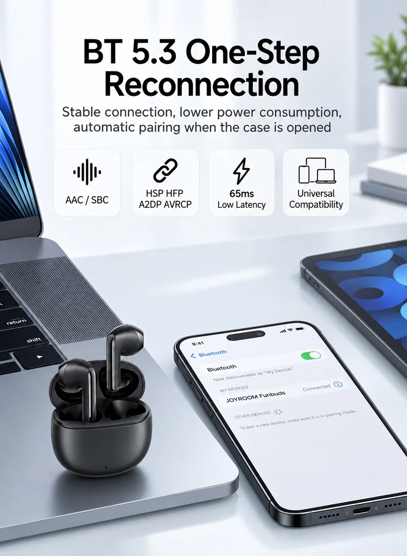400mAh Funpods Series True Wireless Earphones with AI Translation - Black β photo 6