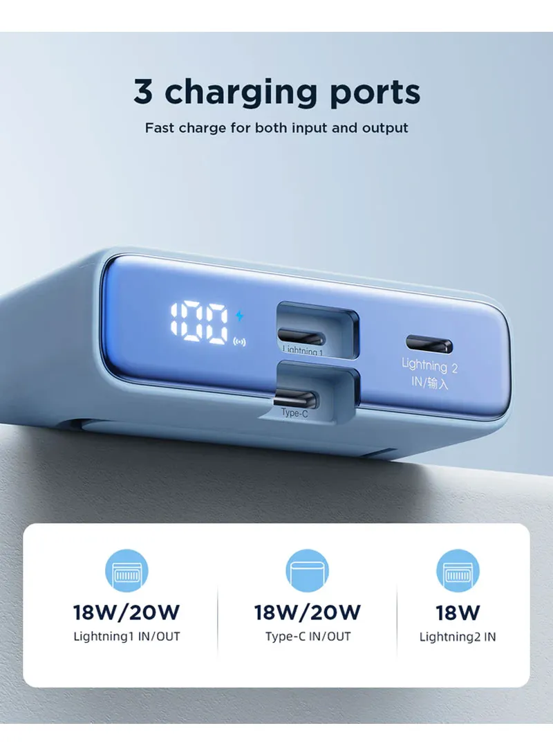 20W 10000mAh Magnetic Wireless Power Bank with Built-in Type-C to Lightning Cable & Kickstand β photo 7