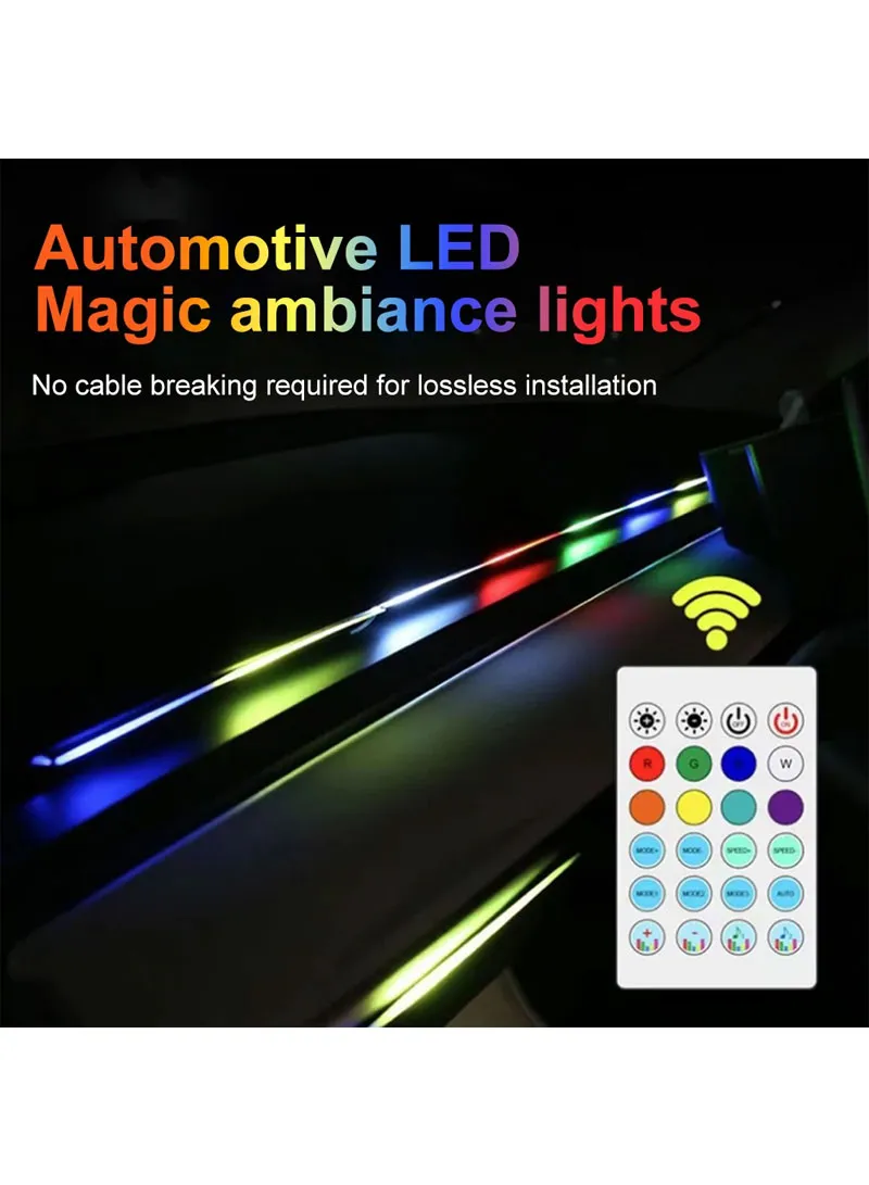 110cm+35cm USB Car Interior LED Central Control Atmosphere Lights Streamer Magic Color With Rem β photo 3