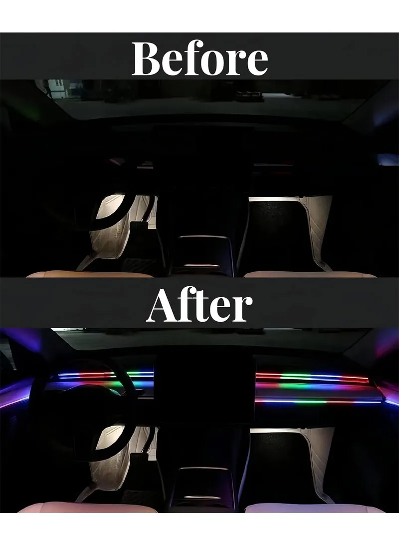 110cm+35cm USB Car Interior LED Central Control Atmosphere Lights Streamer Magic Color With Rem β photo 5