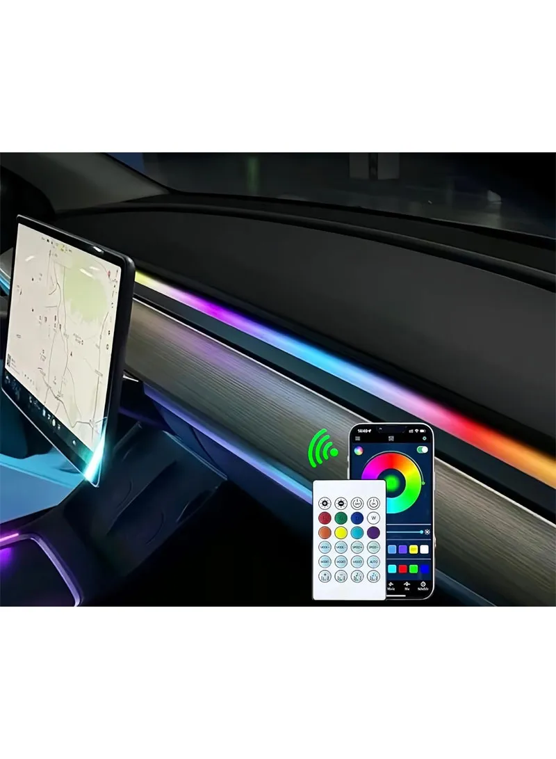 110cm USB Car Interior LED Central Control Atmosphere Lights Streamer Magic Color With Remote C β photo 6