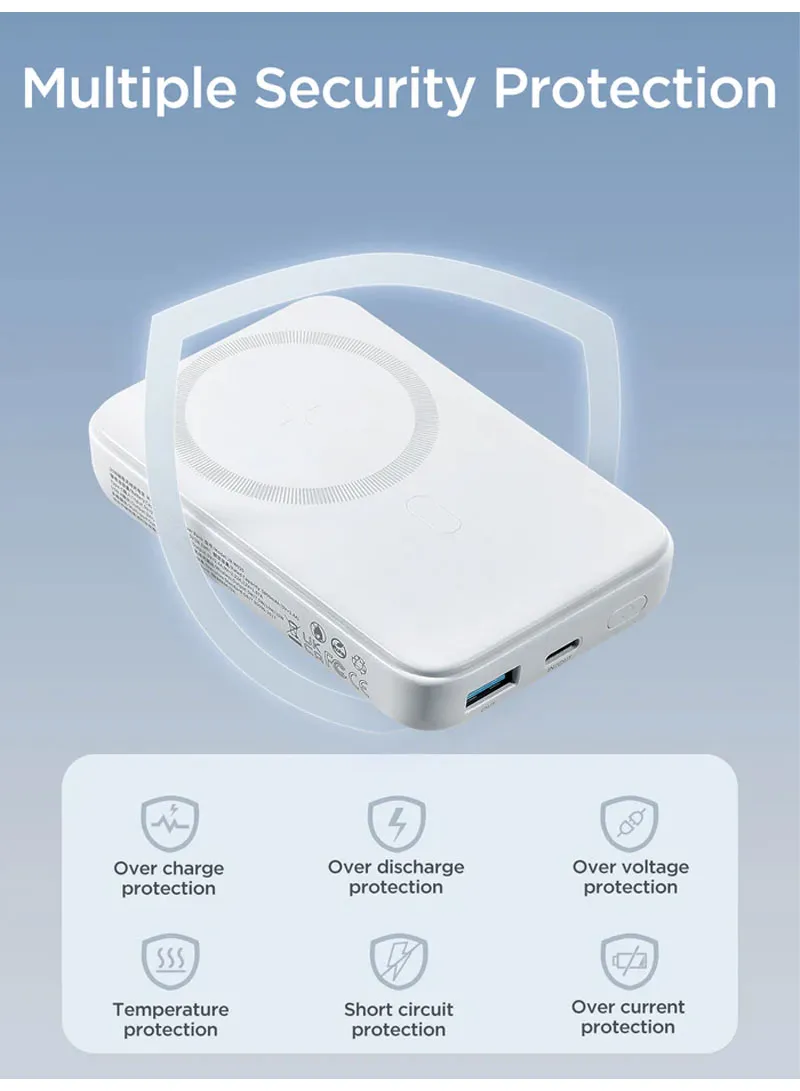 10000mAh Fast Charging Mini MagSafe Wireless Magnetic Power Bank - Black β photo 6