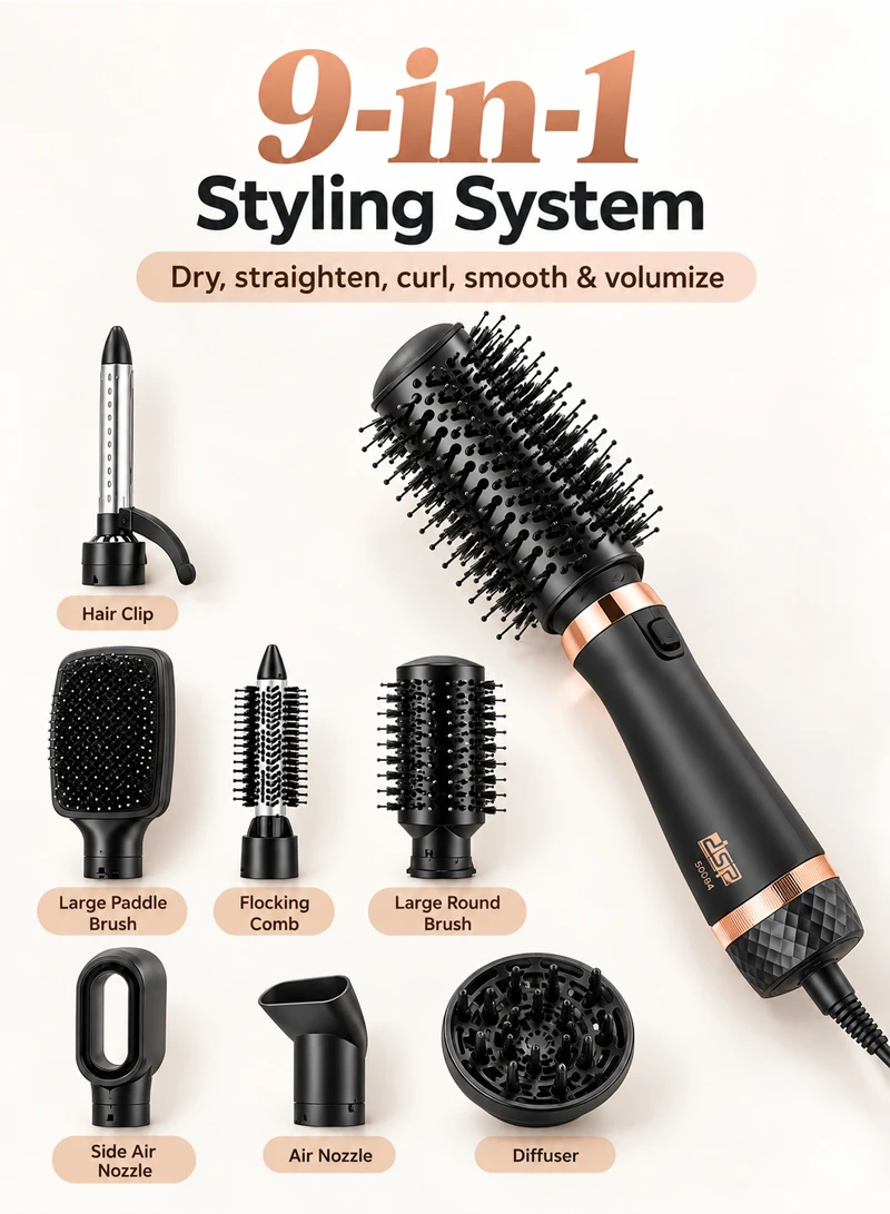 9 in-1 Rotating Air Styler Hair Brush with 3 Adjustable Heat Settings & 360° Rotatable Cord 500 — photo 3