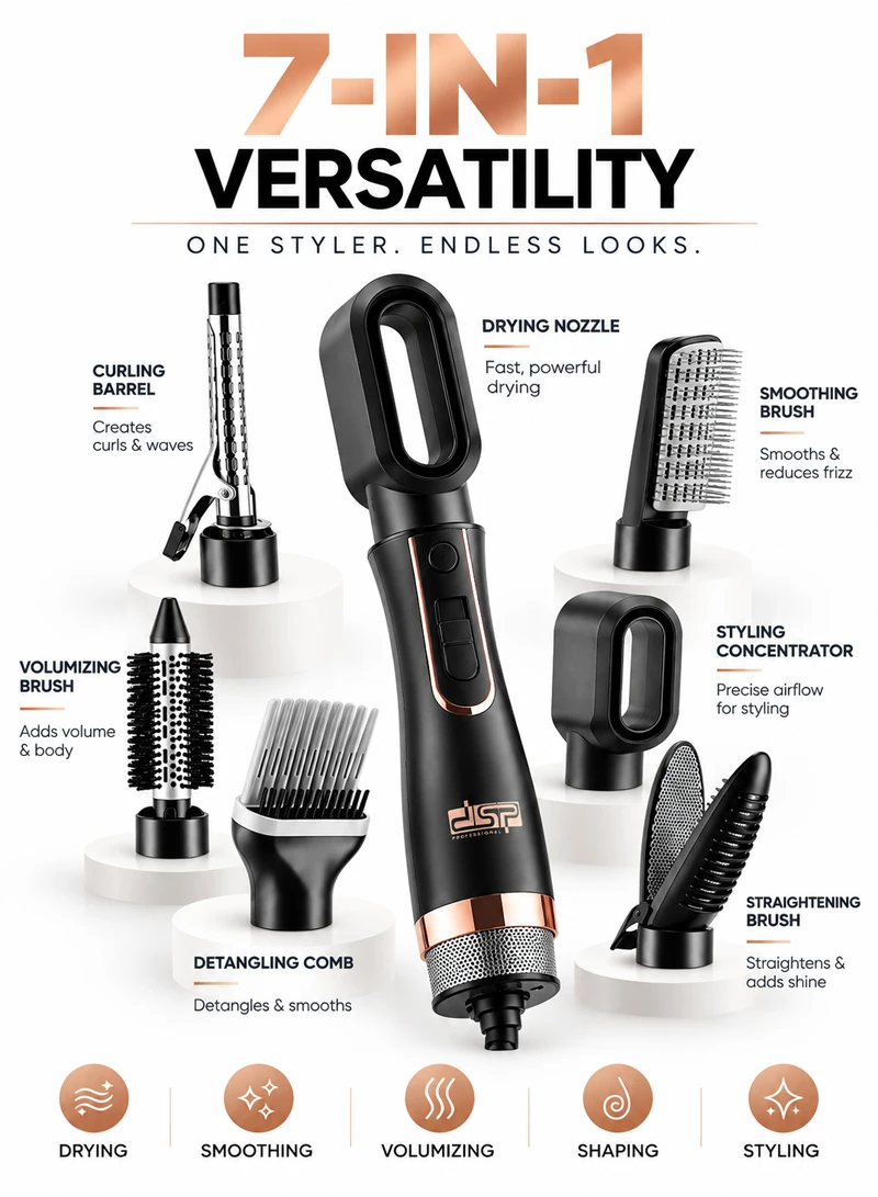 7 in-1 Hot Air Style With Adjustable Heat Settings & Interchangeable Attachments 50172 β photo 3