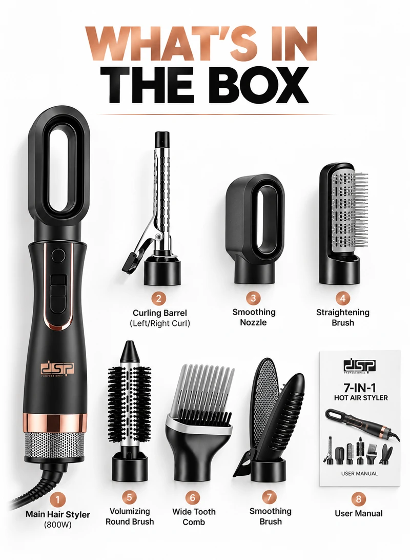 7 in-1 Hot Air Style With Adjustable Heat Settings & Interchangeable Attachments 50172 β photo 7