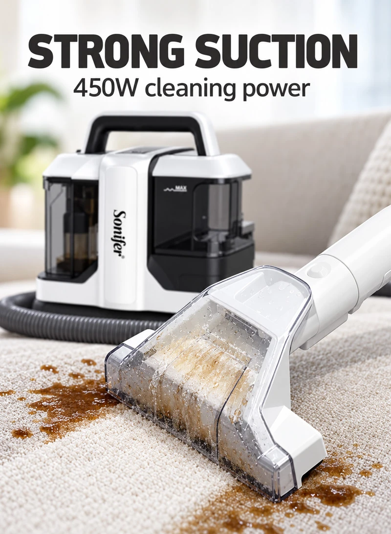 Wet & Dry Portable Carpet Vacuum Cleaner With Dual Brush Heads & Strong Suction — photo 3