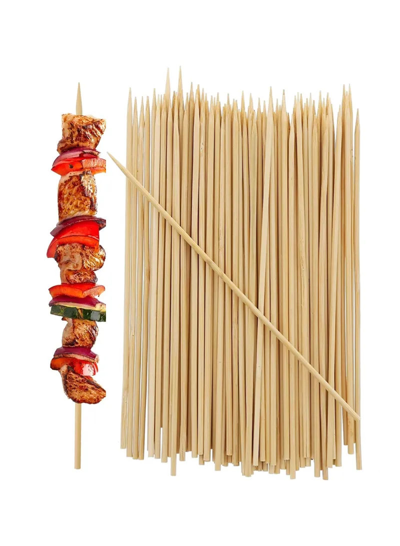 40cm Round Bamboo Skewers, Bamboo Sticks for Grilling Meat, Satays & Skewered Vegetables