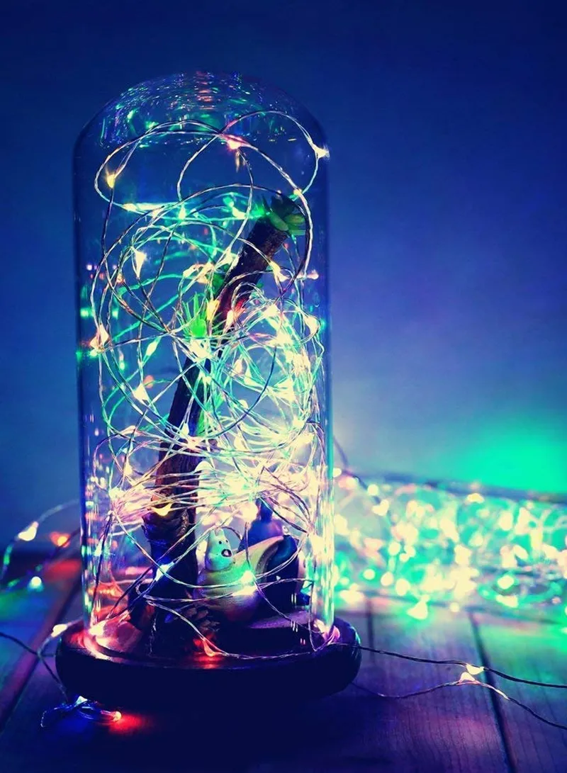 12m USB Powered Copper Wire String Light, Flexible Rope Light with 8 Lighting Modes & Remote Co — photo 3