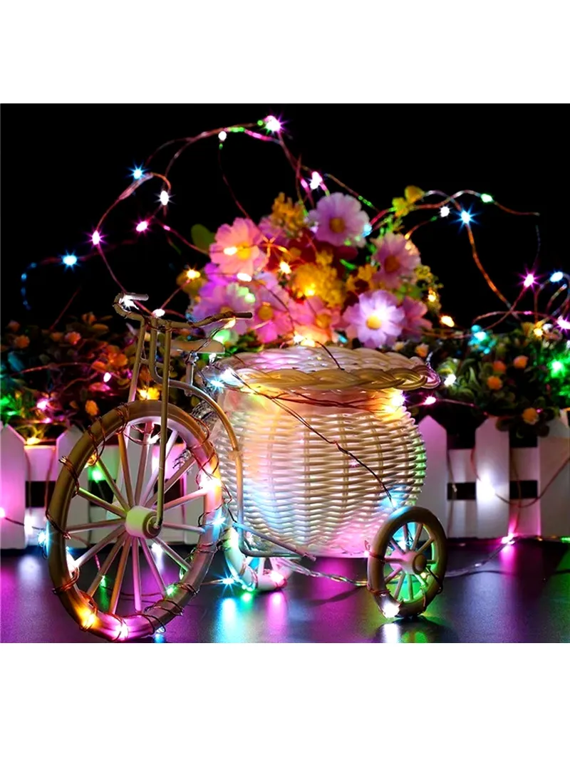 12m USB Powered Copper Wire String Light, Flexible Rope Light with 8 Lighting Modes & Remote Co β photo 4