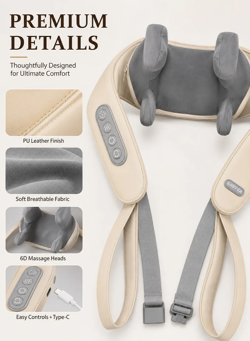 Shiatsu Cordless Shoulder & Neck Electric Massager with 2 Heat Levels, 3 Massage Modes & 2 Gear β photo 6