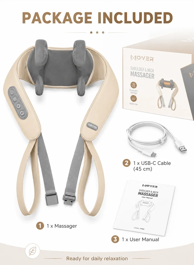Shiatsu Cordless Shoulder & Neck Electric Massager with 2 Heat Levels, 3 Massage Modes & 2 Gear — photo 9