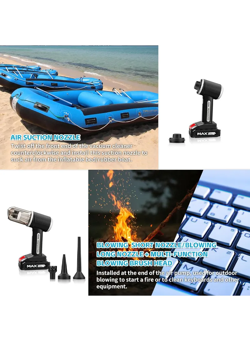 12V 10000Pa 50000rpm 2-In-1 Portable Handheld Cordless Car Vacuum & Blower with 6000mAh Battery β photo 5