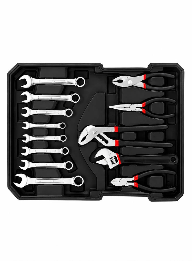 187Pcs 4-Layer Chrome Vanadium Tool Set with Telescoping Handle & 2 Wheels — photo 5