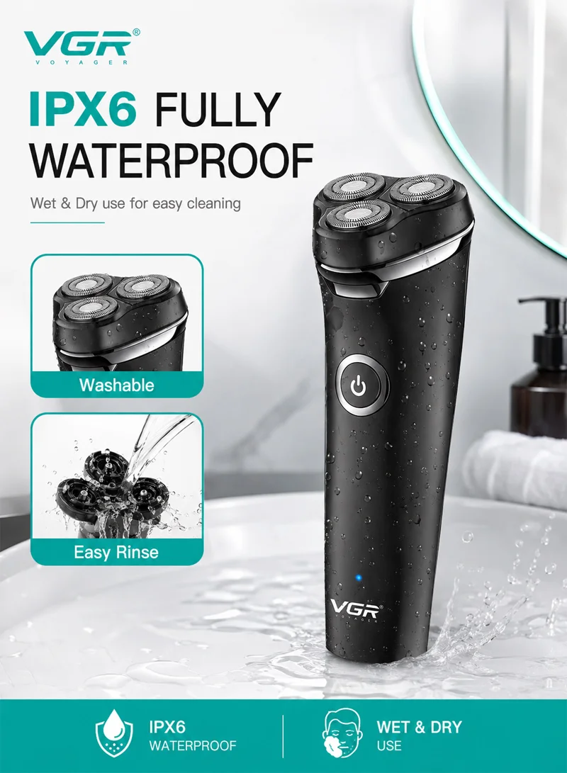 Cordless Rechargeable Fully Waterproof 3 Head Electric Shaver Wet & Dry Rotary Shavers With Mag — photo 4