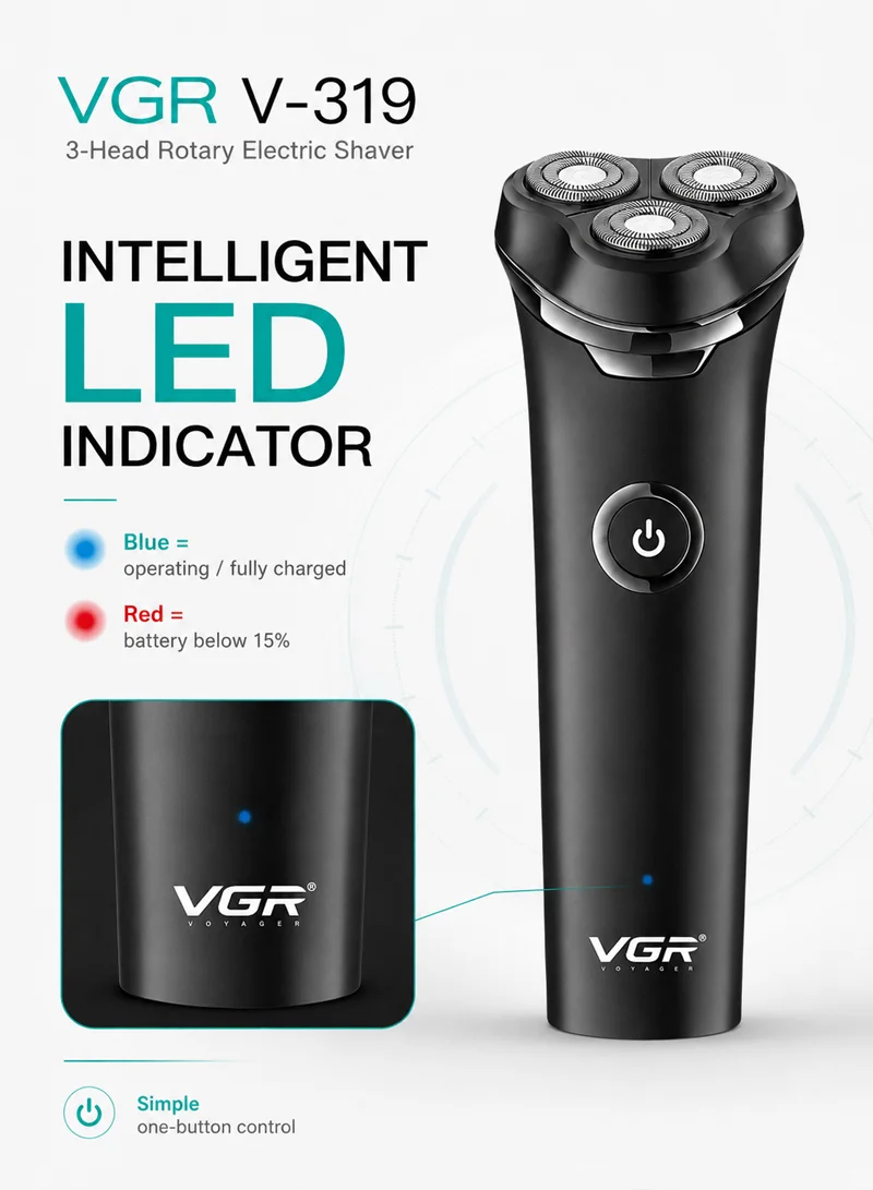 Cordless Rechargeable Fully Waterproof 3 Head Electric Shaver Wet & Dry Rotary Shavers With Mag — photo 6