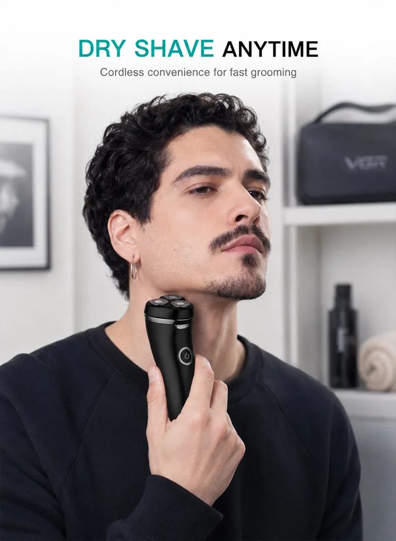 Cordless Rechargeable Fully Waterproof 3 Head Electric Shaver Wet & Dry Rotary Shavers With Mag — photo 9