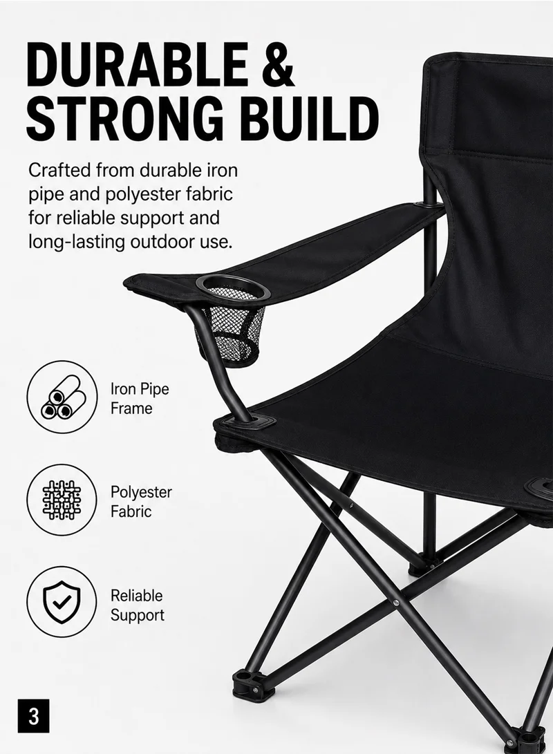 Portable Lightweight Outdoor Camping Chair with Cup Holder, Foldable Outdoor Activity Chair - B β photo 4