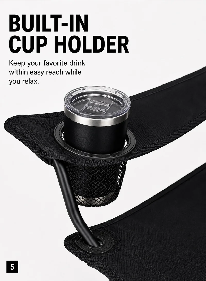 Portable Lightweight Outdoor Camping Chair with Cup Holder, Foldable Outdoor Activity Chair - B β photo 6