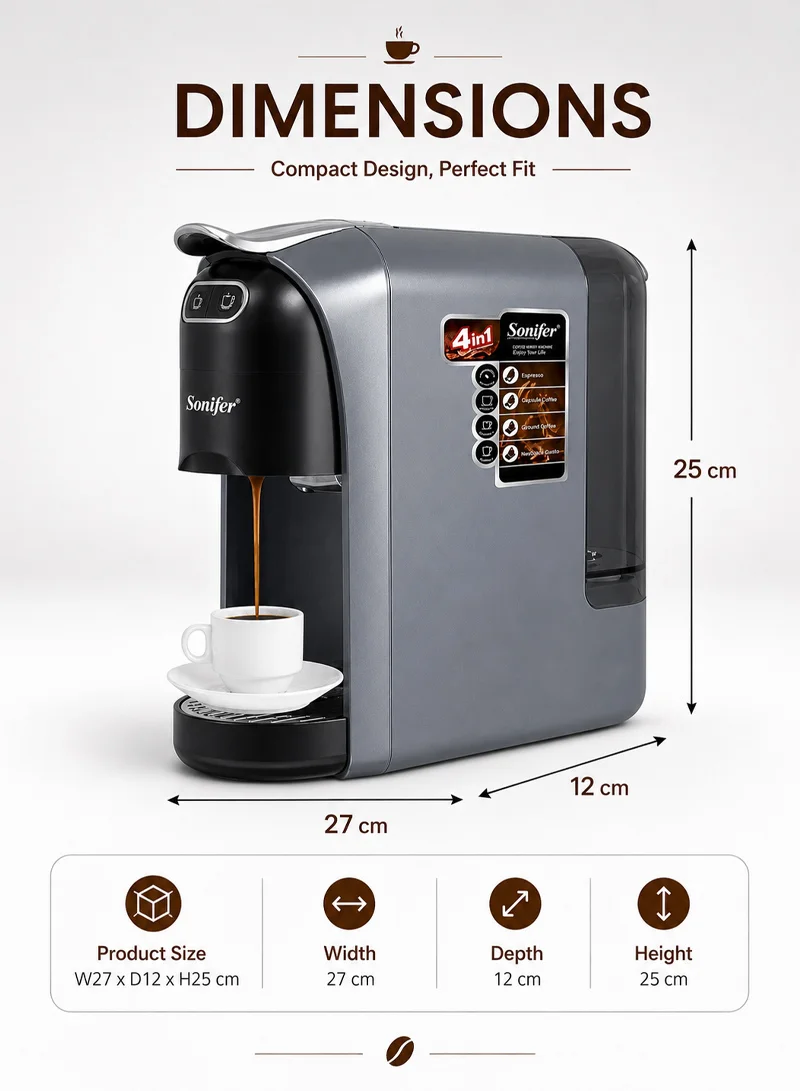 4-in-1 Multifunctional Powder & Capsules Coffee Maker Machine with 20-Bar High-Pressure β photo 2