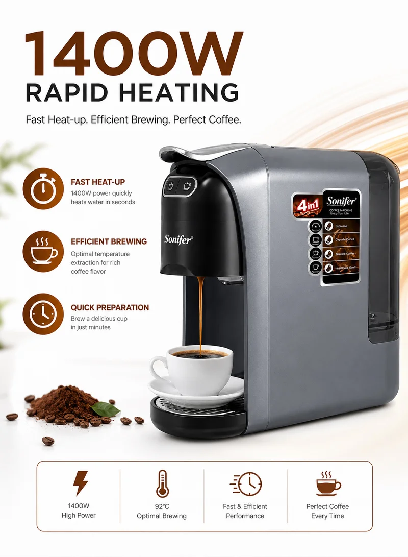 4-in-1 Multifunctional Powder & Capsules Coffee Maker Machine with 20-Bar High-Pressure β photo 3