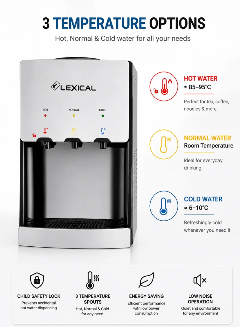 Water Dispenser Hot & Cold With Child Safety Lock - Silver β photo 3