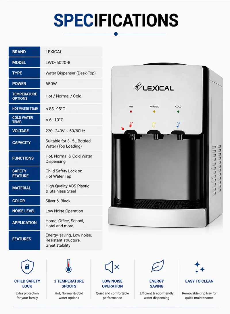 Water Dispenser Hot & Cold With Child Safety Lock - Silver β photo 6