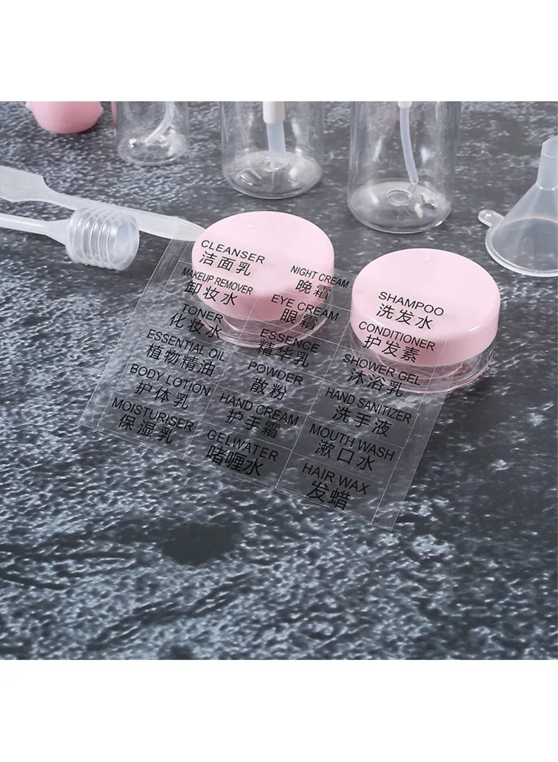 9Pcs/Set Portable PET Travel Bottles Containers Travel Bottle Set - Pink — photo 2
