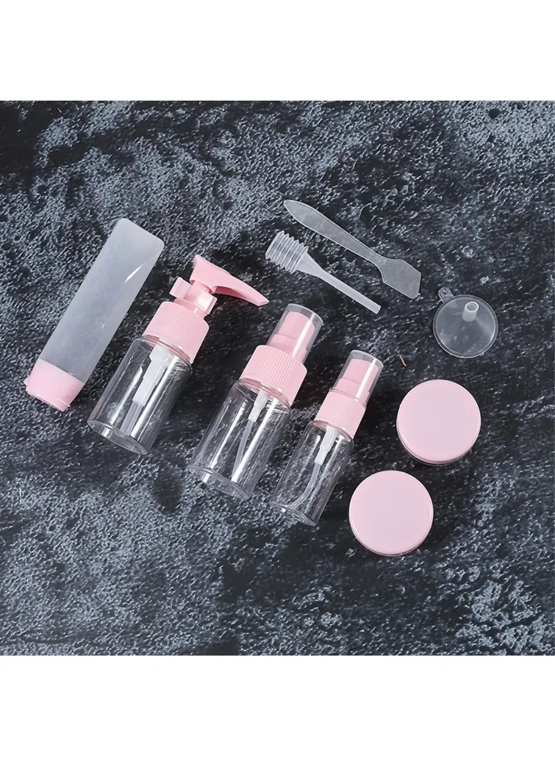 9Pcs/Set Portable PET Travel Bottles Containers Travel Bottle Set - Pink — photo 3
