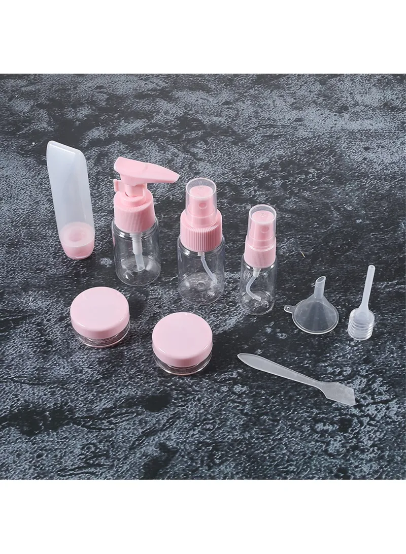 9Pcs/Set Portable PET Travel Bottles Containers Travel Bottle Set - Pink β photo 4