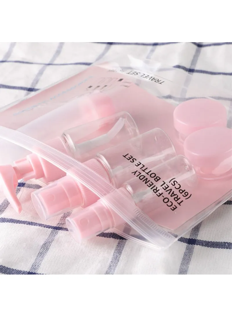 9Pcs/Set Portable PET Travel Bottles Containers Travel Bottle Set - Pink β photo 8