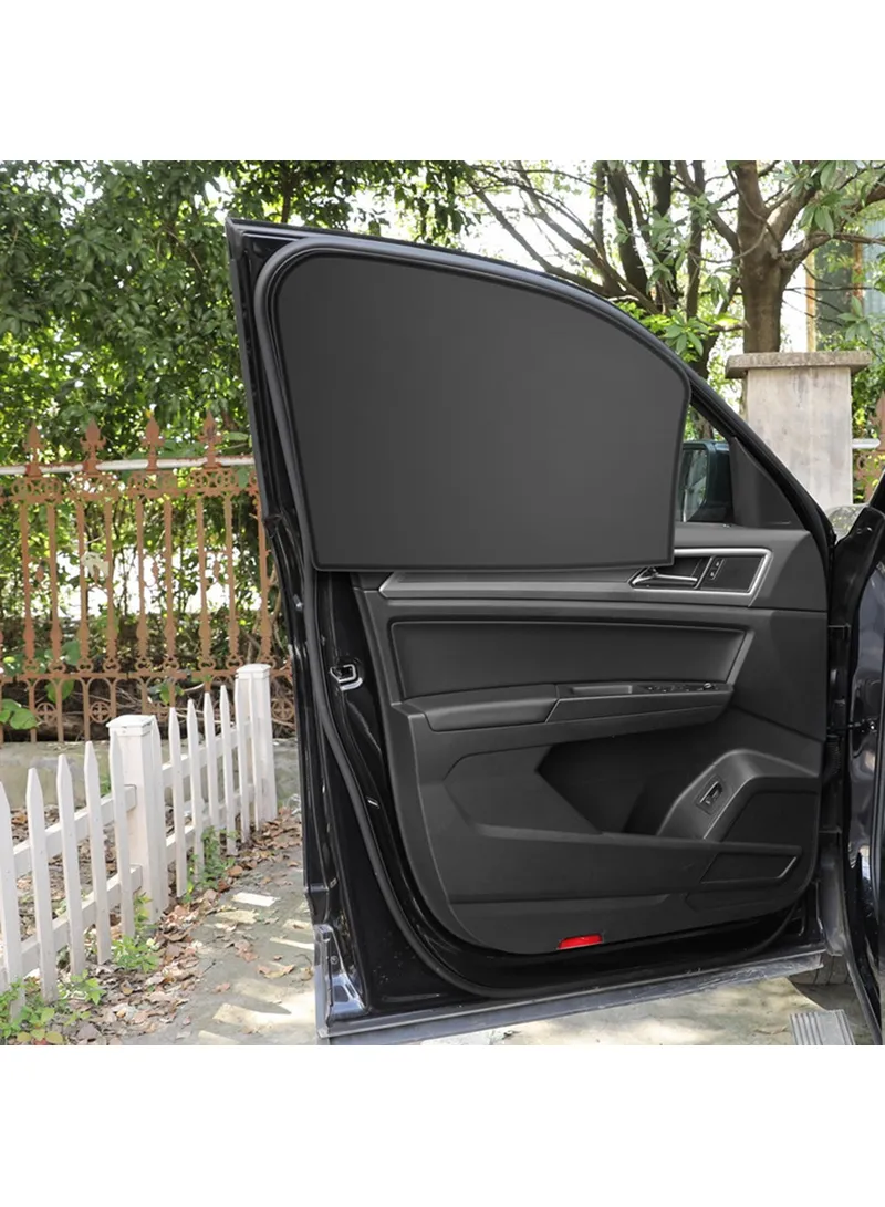 Car Front Side Window Sun Shade UV Protection Polyester Magnetic Car Sunshade Curtain β photo 4