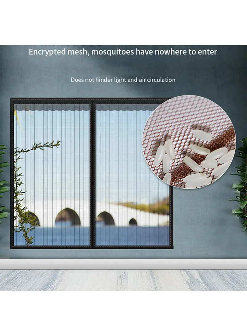140x150cm Magnetic Window Screen Mesh Curtain Screen Invisible Gauze Window - White — photo 2