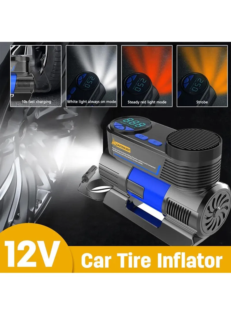 Car Air Pump With 3 Nozzles & LED Lighting — photo 4