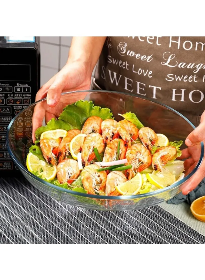 //3L Multifunctional Transparent Oval Borosilicate Glass Trays Set for Baking & Serving — photo 8