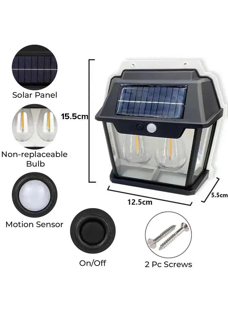 1800mAh Solar Wall Light with Motion Sensor, Warm Light, Waterproof Design & 2 LEDs HW — photo 3