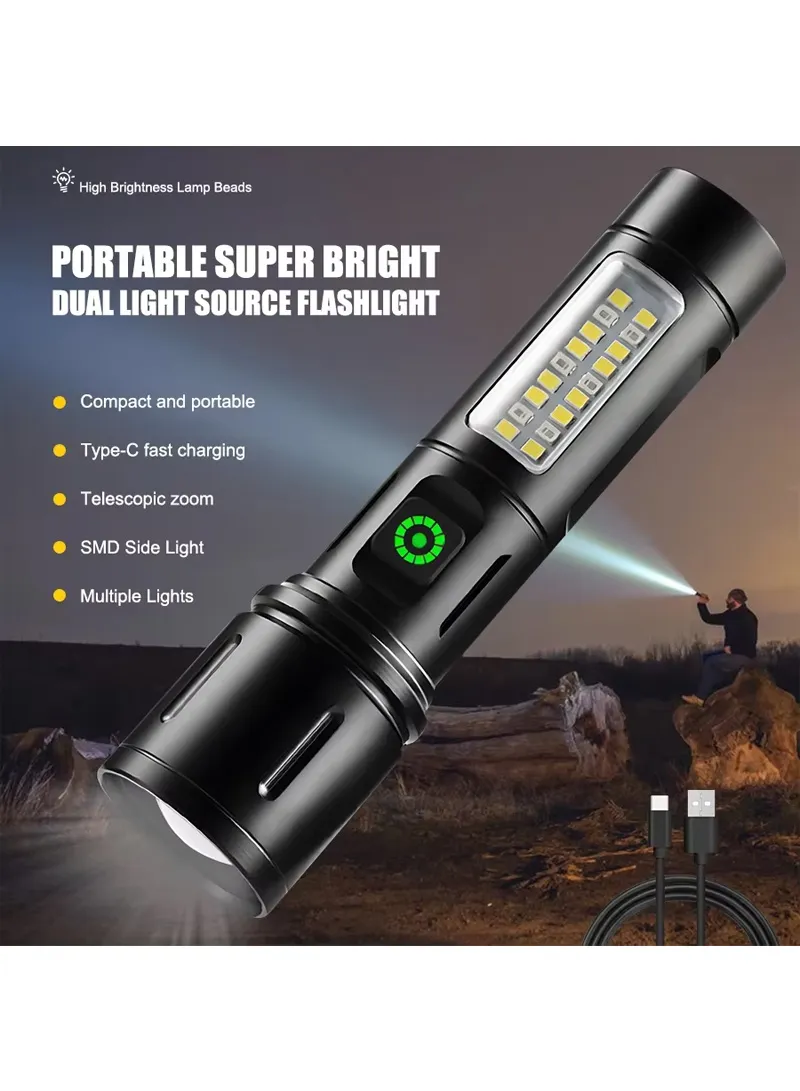 Rechargeable LED Flash Light ALUMINUM ALLOY With 6 Lighting Modes For Indoors & Outdoors — photo 3