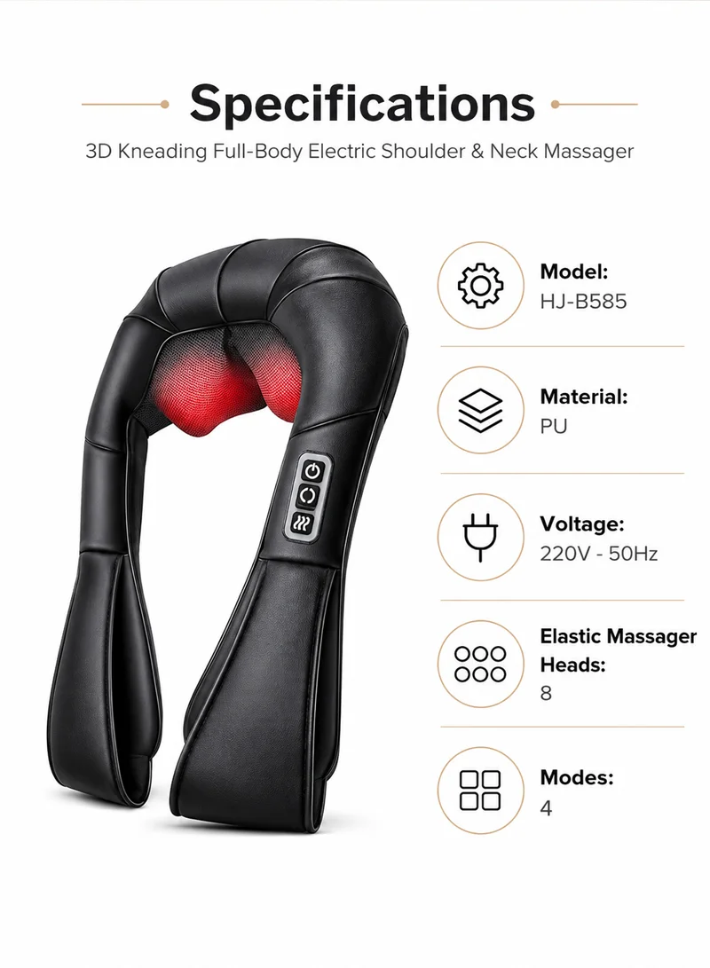 3D Kneading Full-Body Electric Shoulder, Neck Massager with Heat Therapy & Intelligent Timing β photo 6