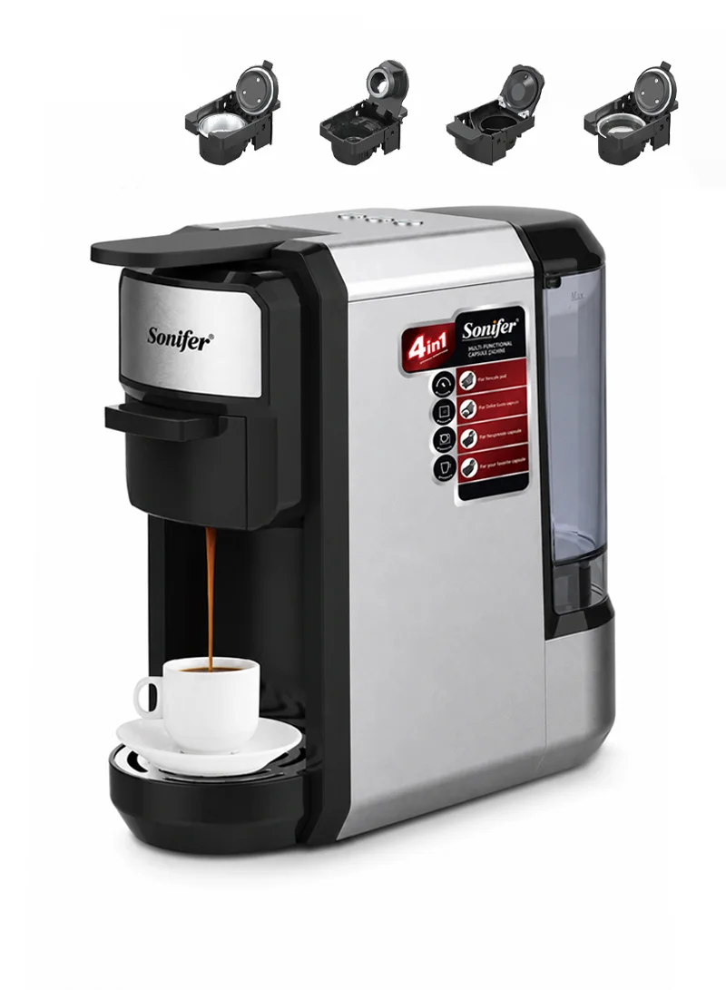 600ml 4-in-1 Automatic Coffee Machine, 19-Bar High-Pressure Multifunctional Capsule Coffee Mach