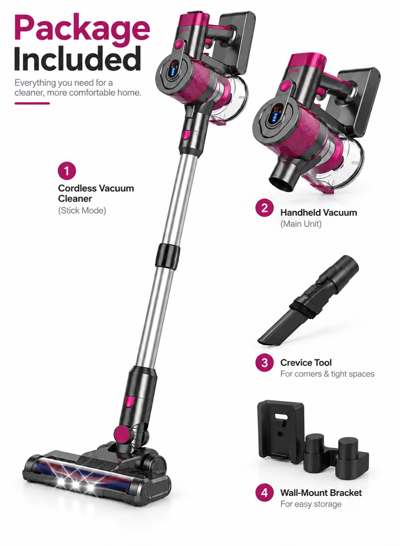 2200mAh*7 Cordless Vacuum Cleaner Adjustable Telescopic Tube With Dust Capacity β photo 6