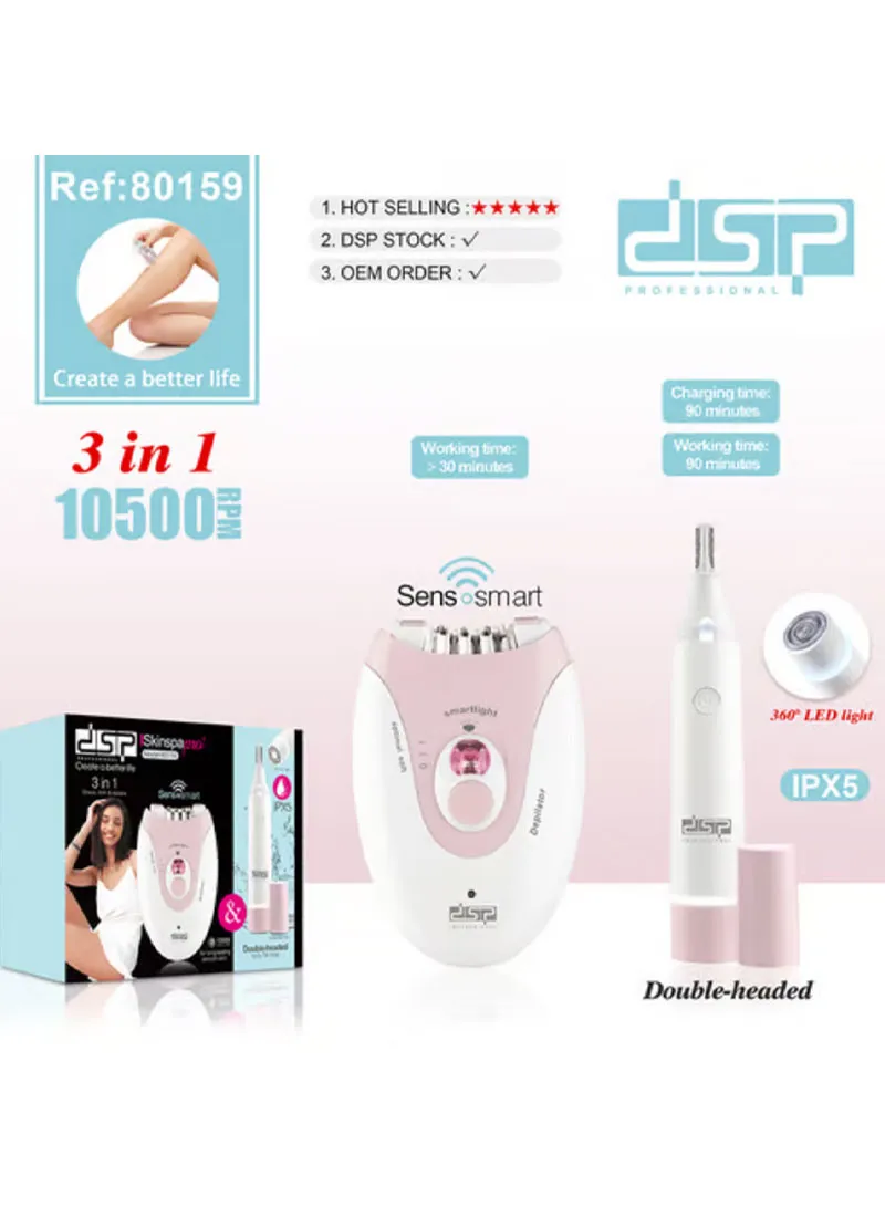 3W Women’s Grooming Kit with Nose Trimmer & Body Epilator, Gentle, Effective Hair Removal, Rech — photo 6