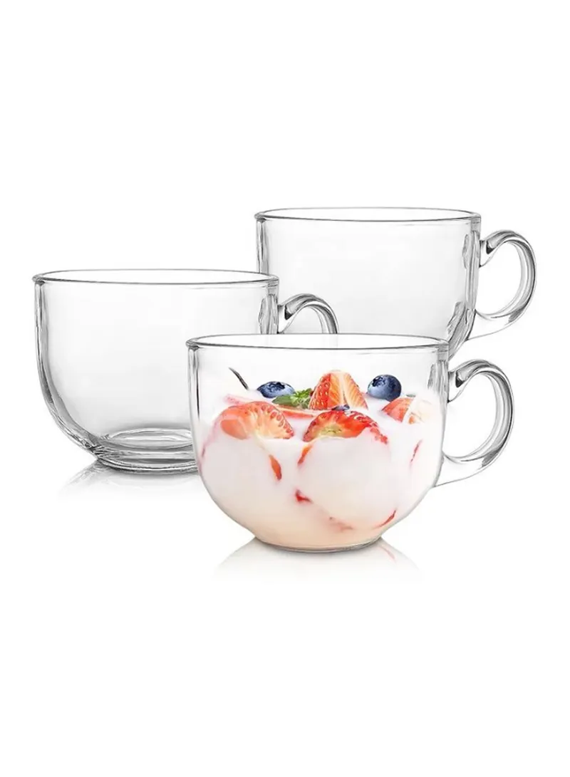 3pcs 470ml Glass Cups, Durable & Stylish Drinkware for Everyday Use