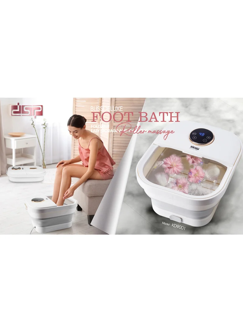 Foldable Electric Foot Bath Massager With 8 Massage Rollers & Constant Temperature - White — photo 7