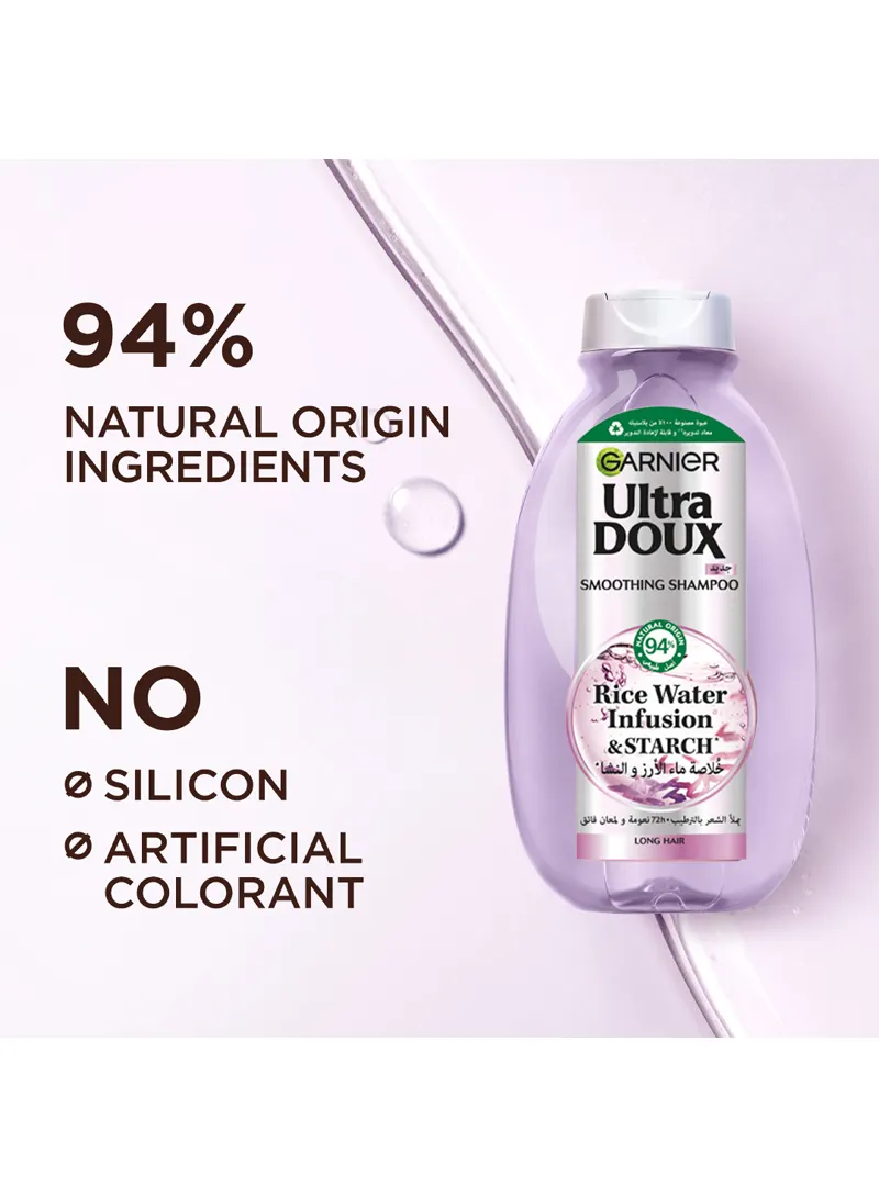 Ultra Doux Rice Water Infusion & Starch Shampoo, for Long Hair, Smooth and Shine 400ml — photo 2