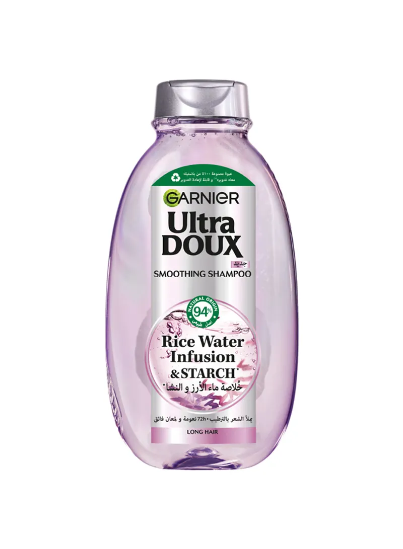 Ultra Doux Rice Water Infusion & Starch Shampoo, for Long Hair, Smooth and Shine 400ml