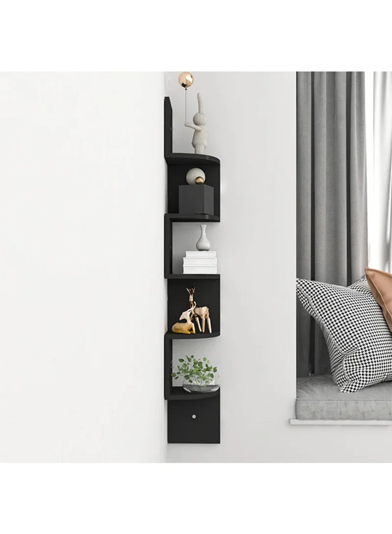 5-Layer Wall Corner Bookshelf Storage Rack Potted Plant Holder Photo Frame Display Stand - Waln — photo 5