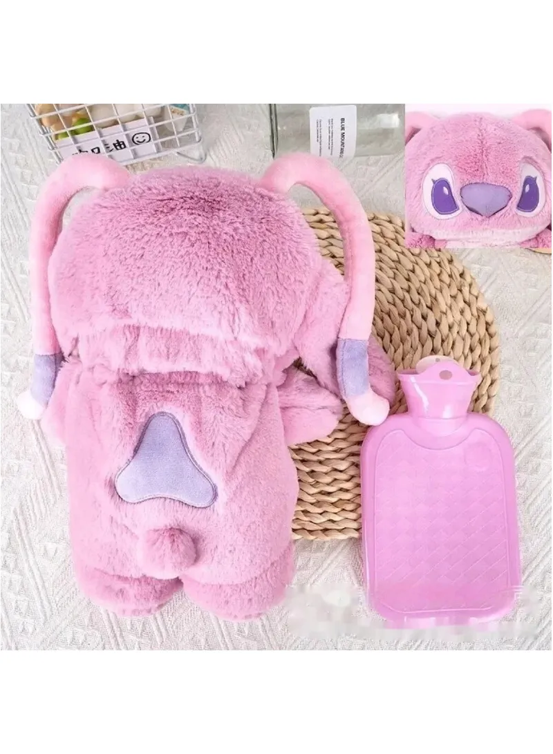 500ml Cartoon Plush Toy Hand Warmer Winter Water-Filled Hot Water Bottle - Pink β photo 2