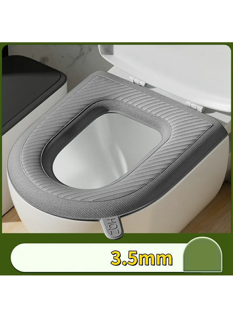 Universal Waterproof EVA Bathroom Toilet Mat Washable Toilet Seat Cover with Handle - Grey — photo 2