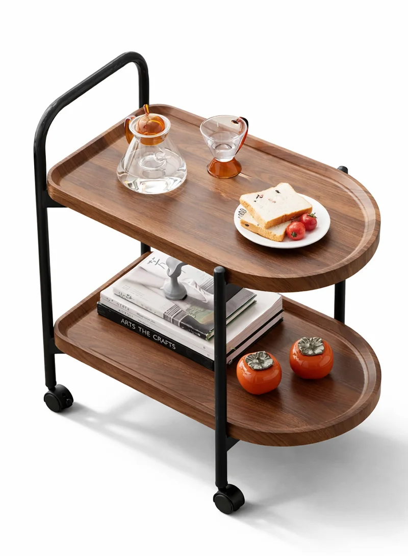 2-Layer Storage Table Carbon Steel, Lockable Wheels Durable & Stylish Design β photo 2